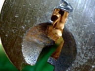 Over time the tip of the key will cause markings on the face of the lock due to user error.