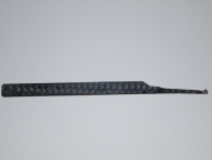 A small half-diamond style carbon fiber lockpick is shown. Carbon fiber picks are not surreptitious.