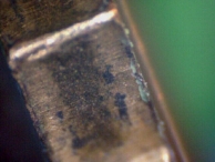 A slope on a key that has been used for impressioning via copying (clay).